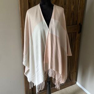 NWT Blush and white poncho
